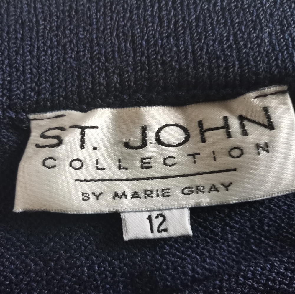St John Collection Navy blue  Knit Skirt Women's Size 12 - Picture 6 of 7